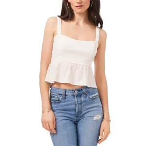 1.State Womens Cropped Sleeveless Peplum Top