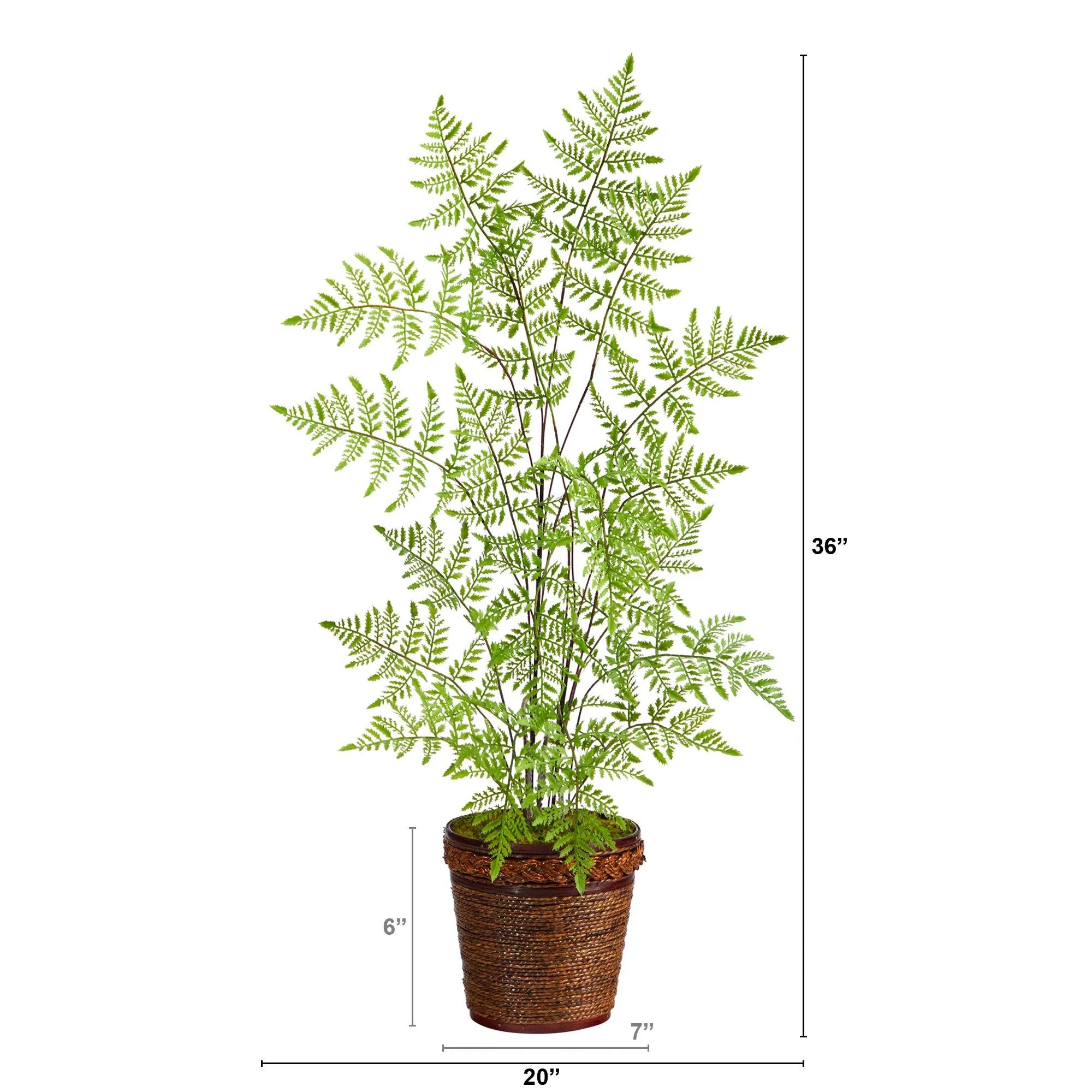 3’ Ruffle Fern Artificial Tree in Basket