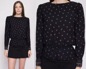 80s Lanz Floral Peplum Top - Small to Medium