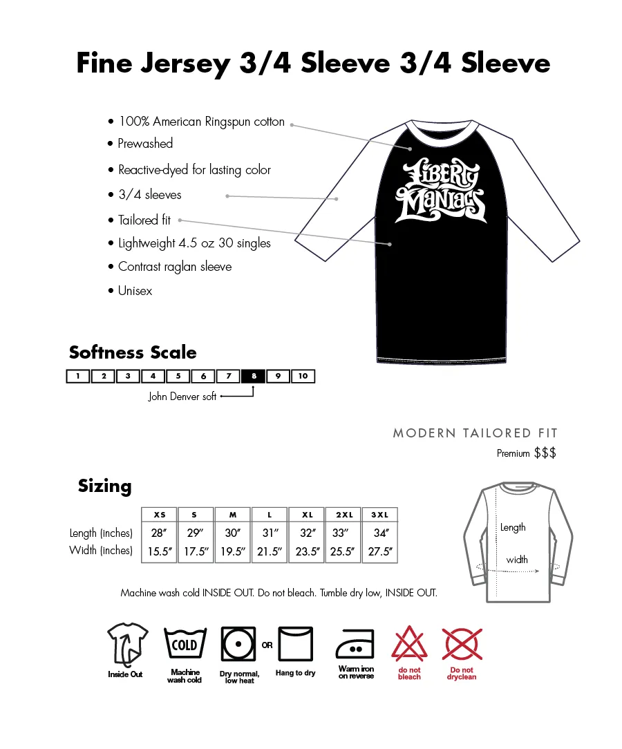 ATF 3/4 Sleeve Raglan Softball Shirt