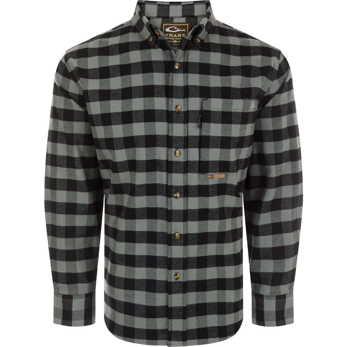 Autumn Brushed Twill Buffalo Plaid Button-Down Long Sleeve Shirt