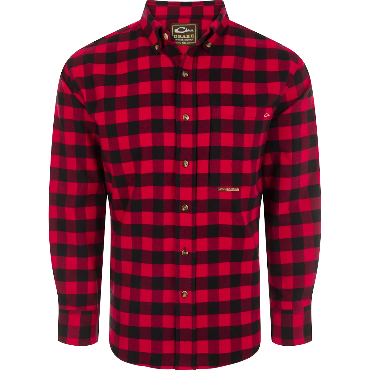 Autumn Brushed Twill Buffalo Plaid Button-Down Long Sleeve Shirt