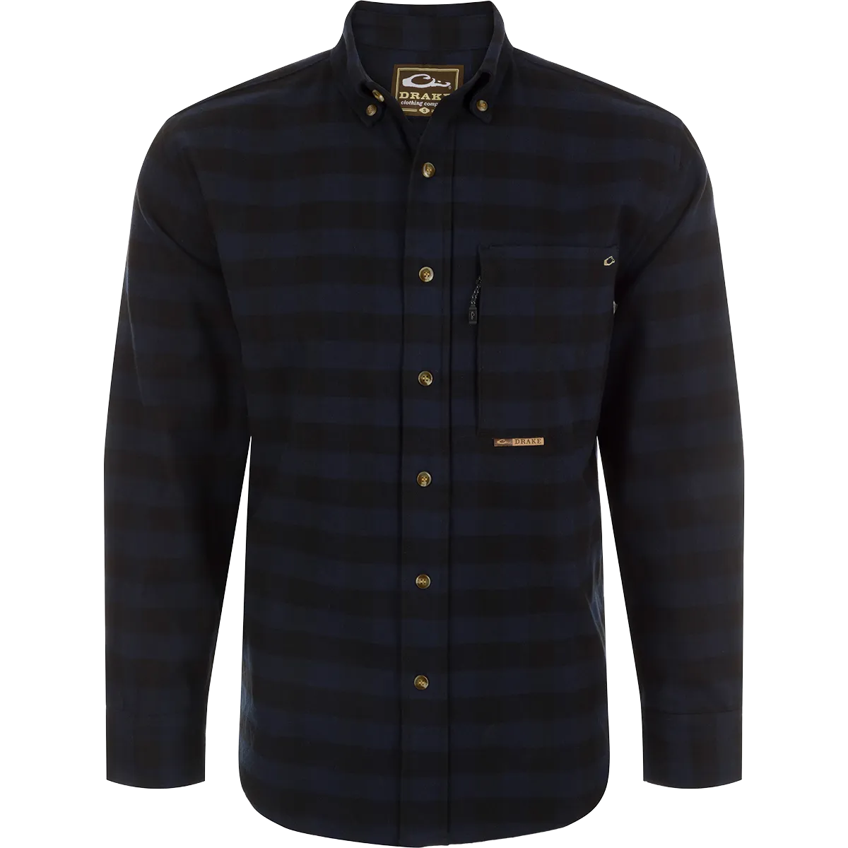 Autumn Brushed Twill Buffalo Plaid Button-Down Long Sleeve Shirt
