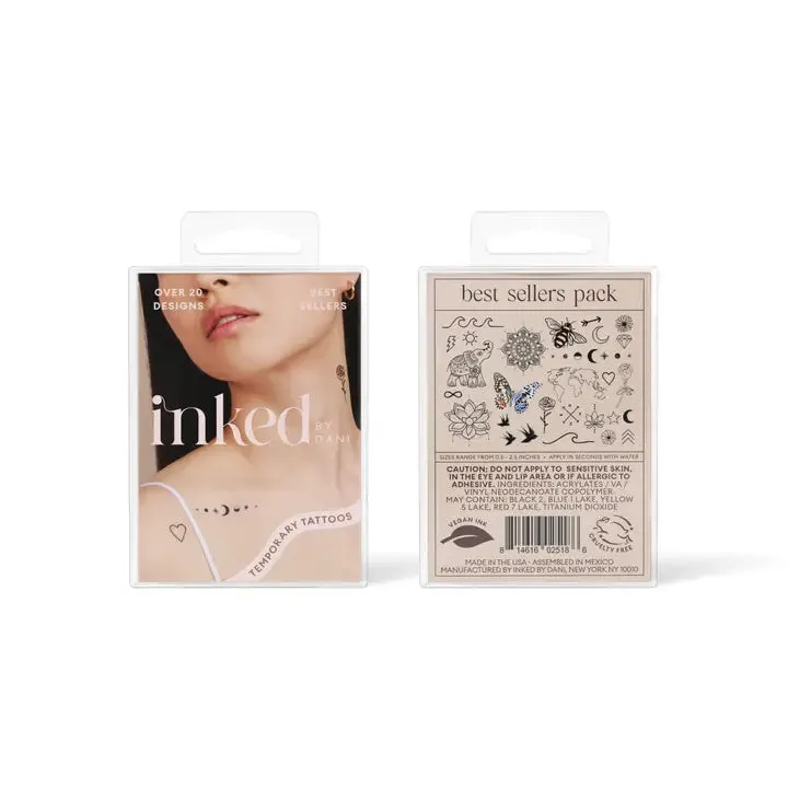 Best Sellers Temporary Tattoo Pack