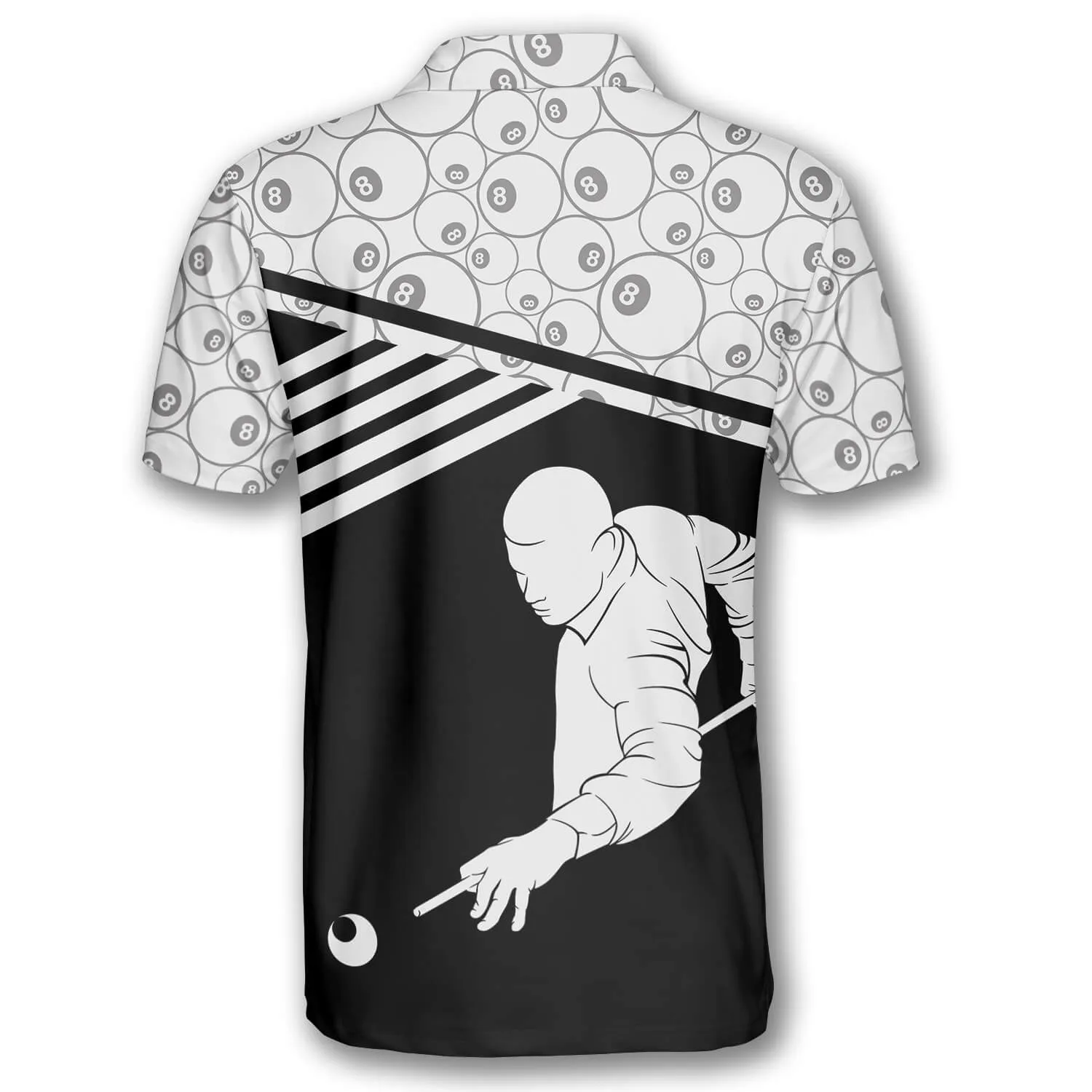 Billiard Balls Pattern Silhouette Custom Billiard Shirts for Men, Best Shirt for Billiard Player