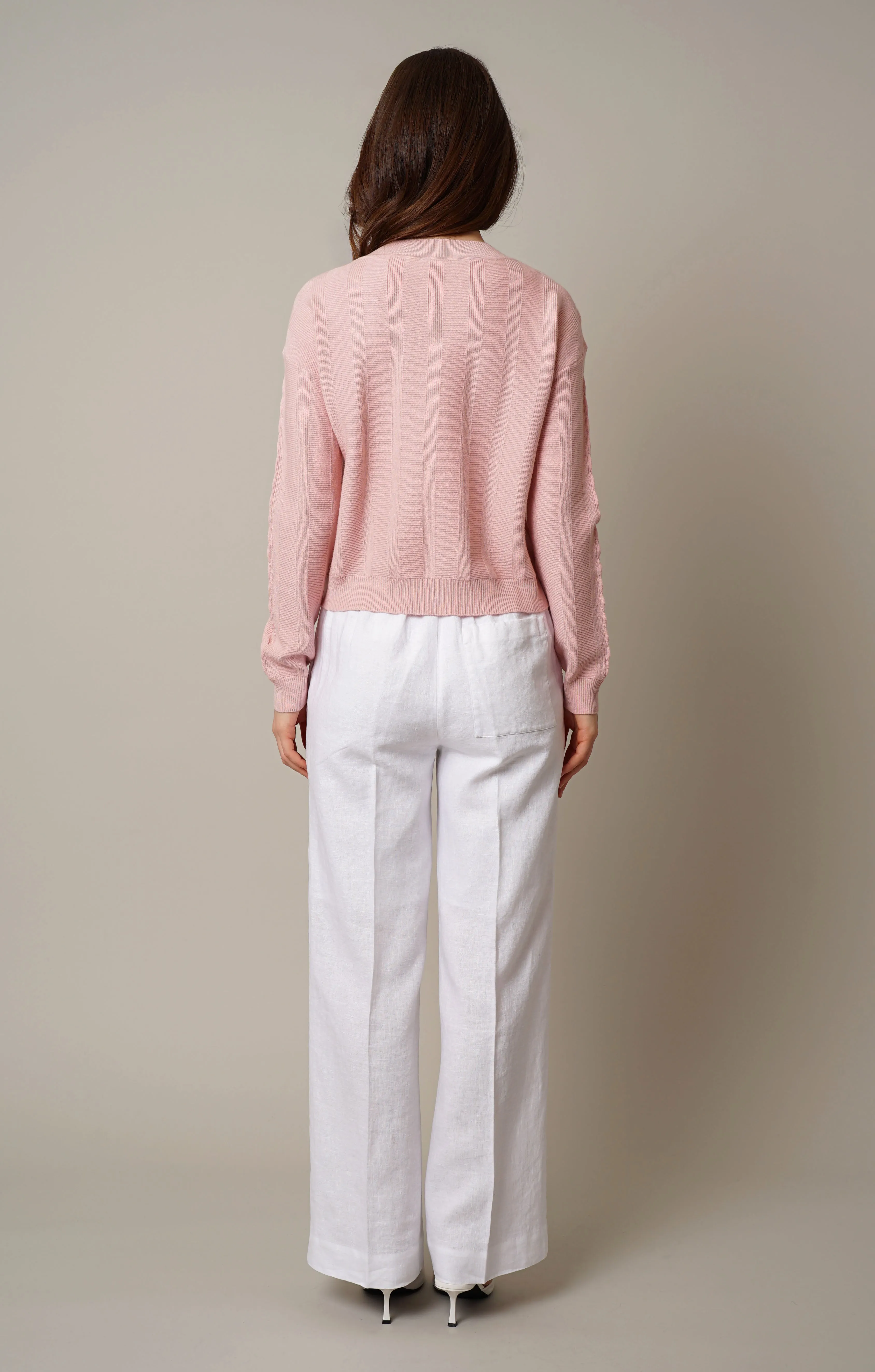 Cable Knit Button Front Cardigan