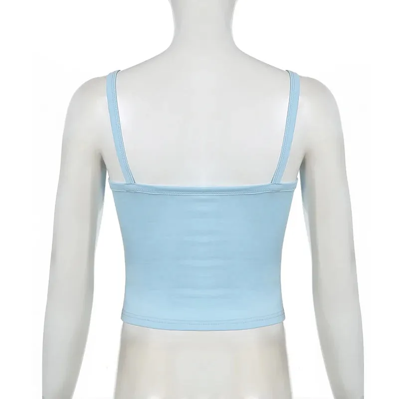 Casual Sporty Chic Digital Printed Summer Camis Top Fitness Short Basic Tanks Streetwear Women's Crop Tops Sleeveless