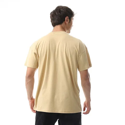 Classic Printed T-Shirt For Men - Beige