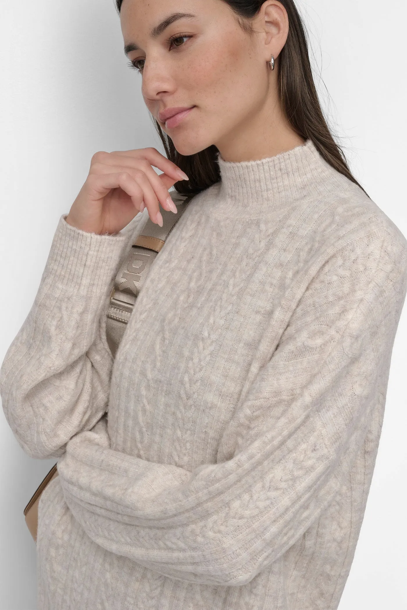 COZY CABLE MOCK NECK