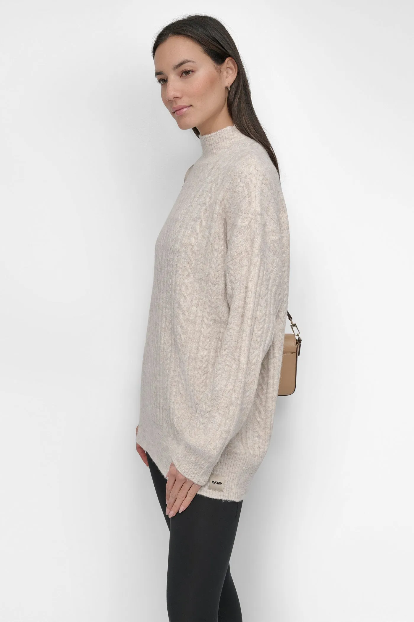 COZY CABLE MOCK NECK