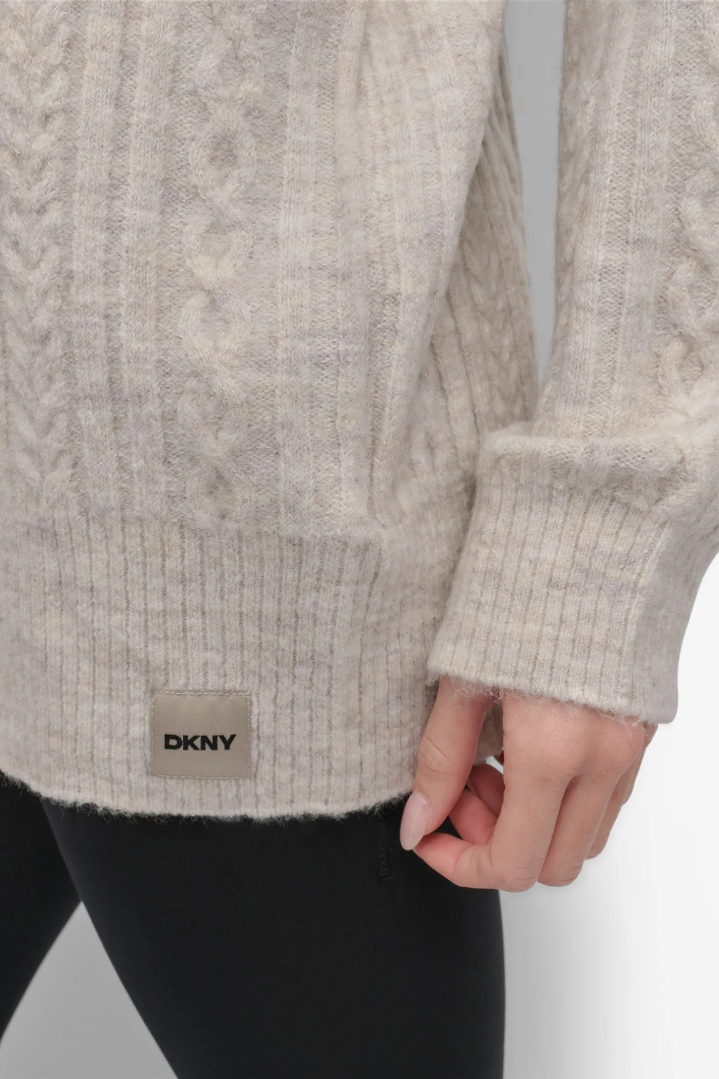 COZY CABLE MOCK NECK