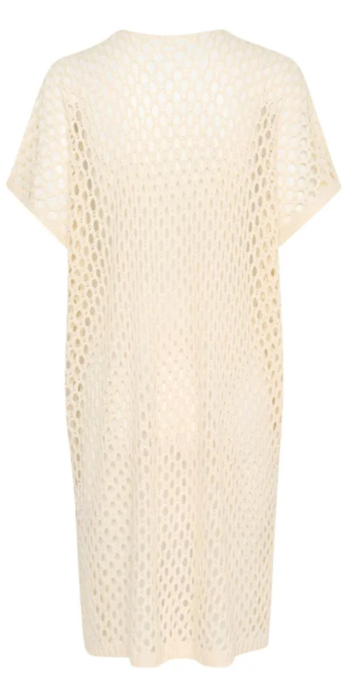 Cream Crochet Open Vest