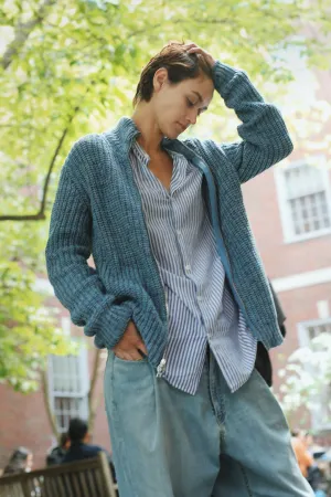 DAVE ZIP CARDIGAN - BLUE