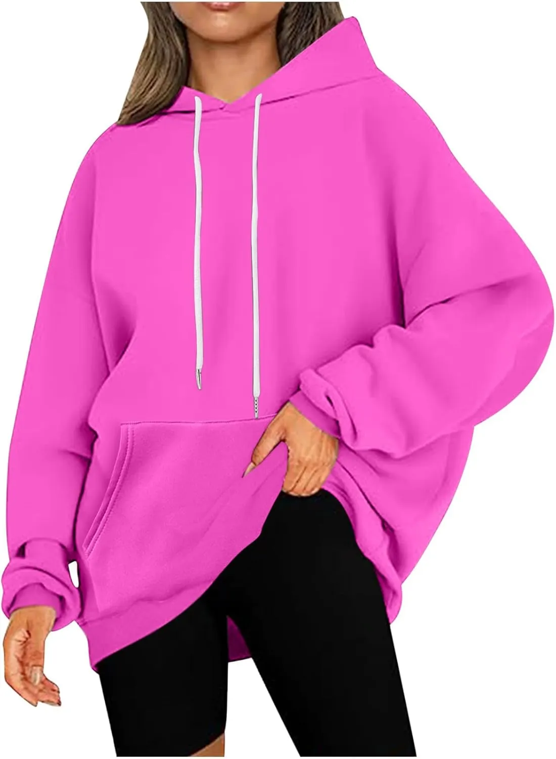 Drawstring Hoodies For Women Fall 2023 Trendy Teen Girls Long Sleeve Oversized Hooded Sweatshirt Pullover y2k Clothes