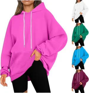 Drawstring Hoodies For Women Fall 2023 Trendy Teen Girls Long Sleeve Oversized Hooded Sweatshirt Pullover y2k Clothes