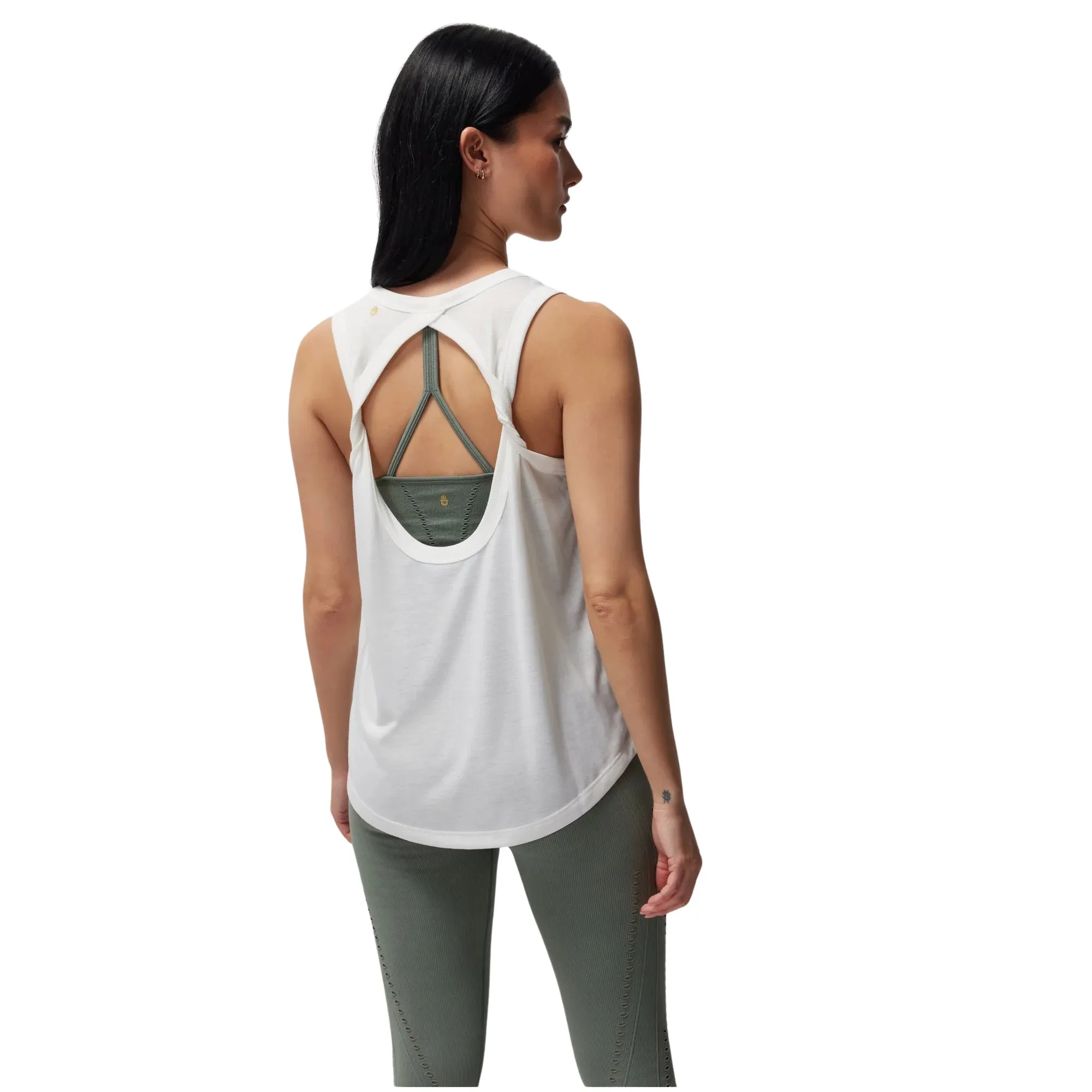ETERNAL OPTIMIST DOUBLE TWIST TANK -  WHITE