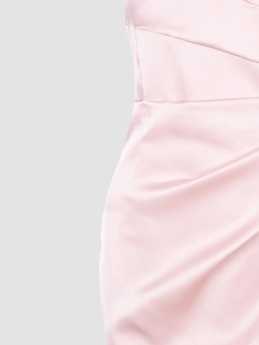 Feather Satin Pink Dress