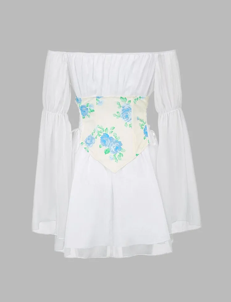 Floral Print Corset Dress Set