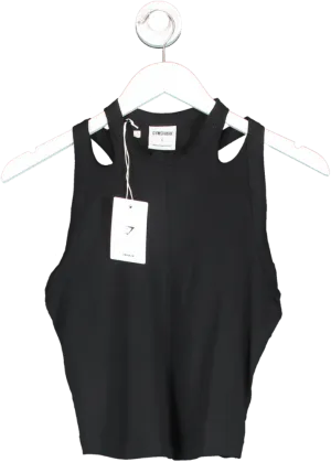 gymshark Black Cotton Strappy Midi Tank UK S