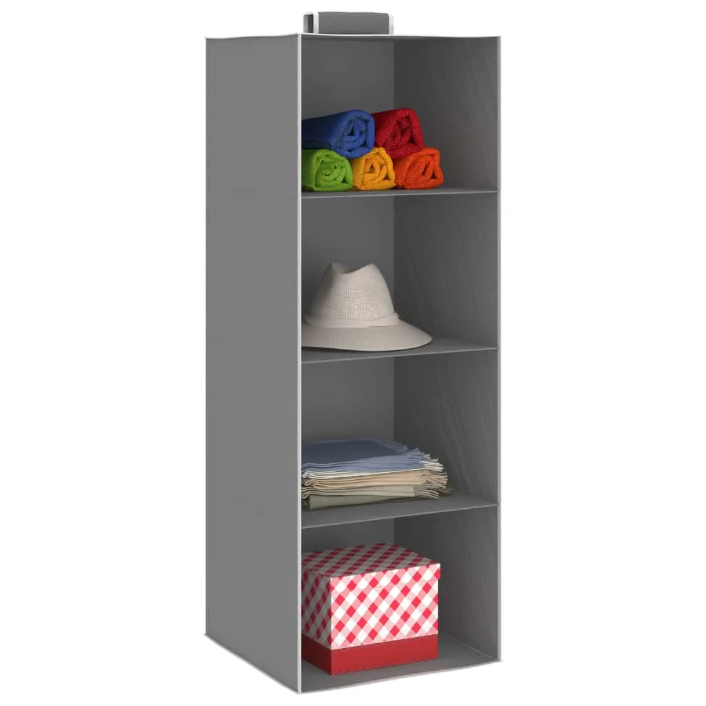Hanging Closet Organisers 2 pcs with 4 Shelves Fabric