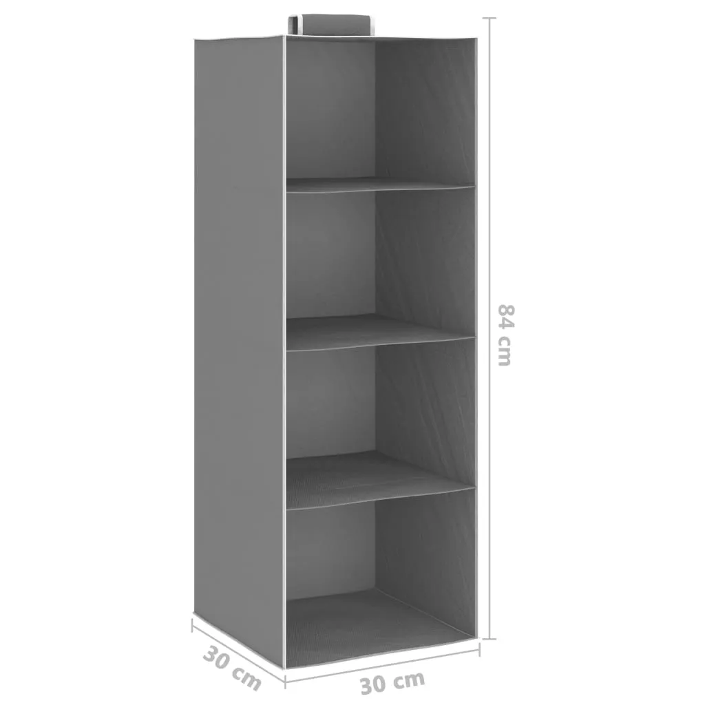 Hanging Closet Organisers 2 pcs with 4 Shelves Fabric