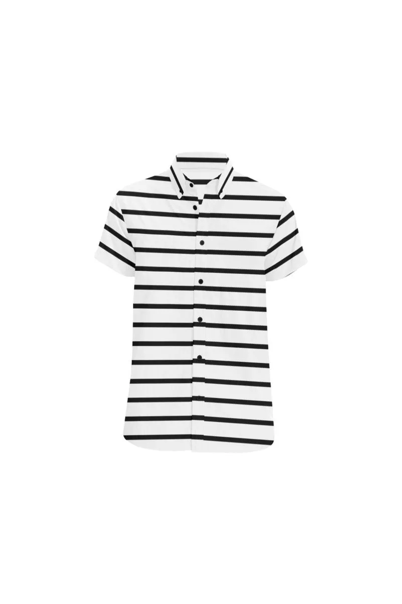 Horizontal Stripe Men's All Over Print Short Sleeve Shirt