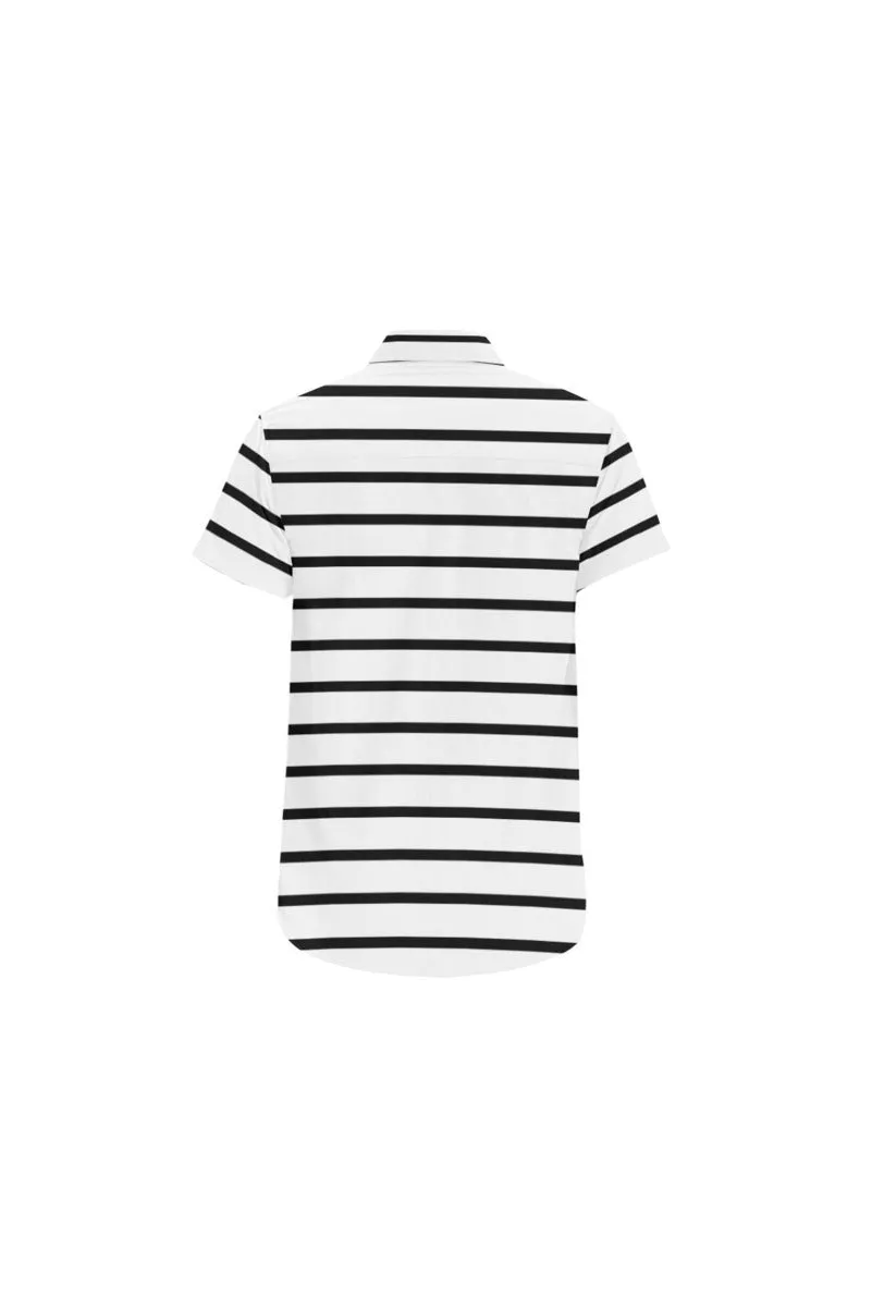 Horizontal Stripe Men's All Over Print Short Sleeve Shirt