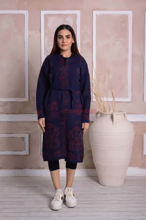 Imported Front Open Ebony Clay Cozy Belted Cardigan Sweater - (CGN11)