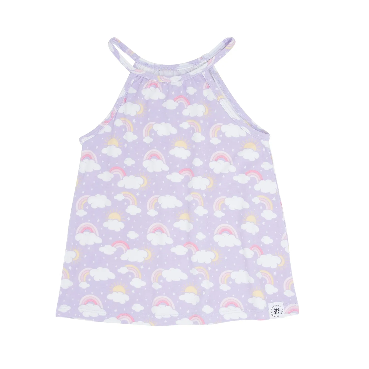 Lavender Rainbows and Clouds Strappy Tank Top