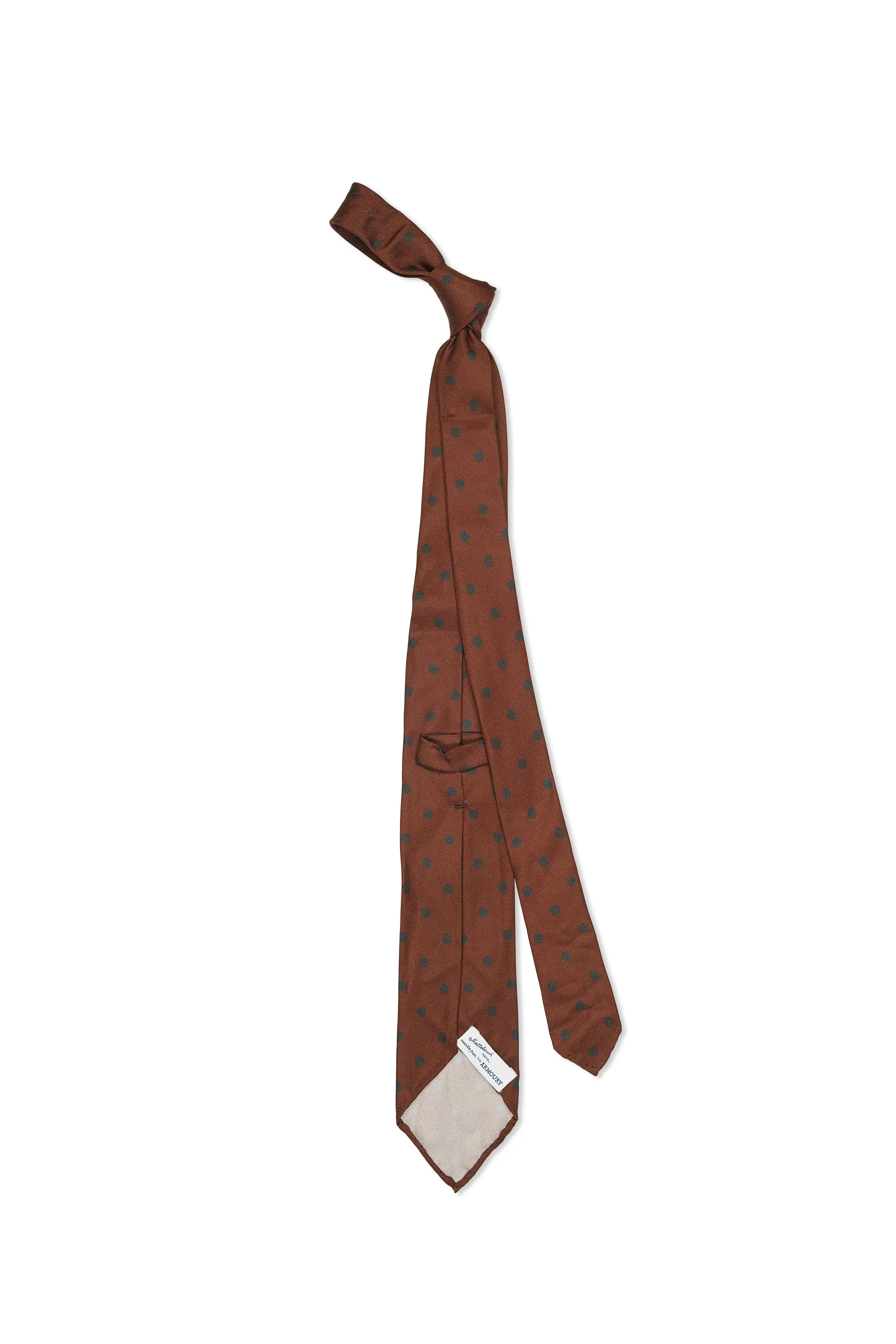Mattabisch Brown with Navy Polka Dot Silk Tie