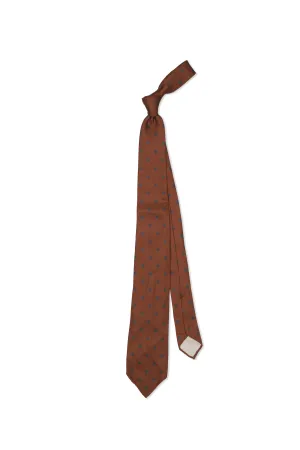 Mattabisch Brown with Navy Polka Dot Silk Tie