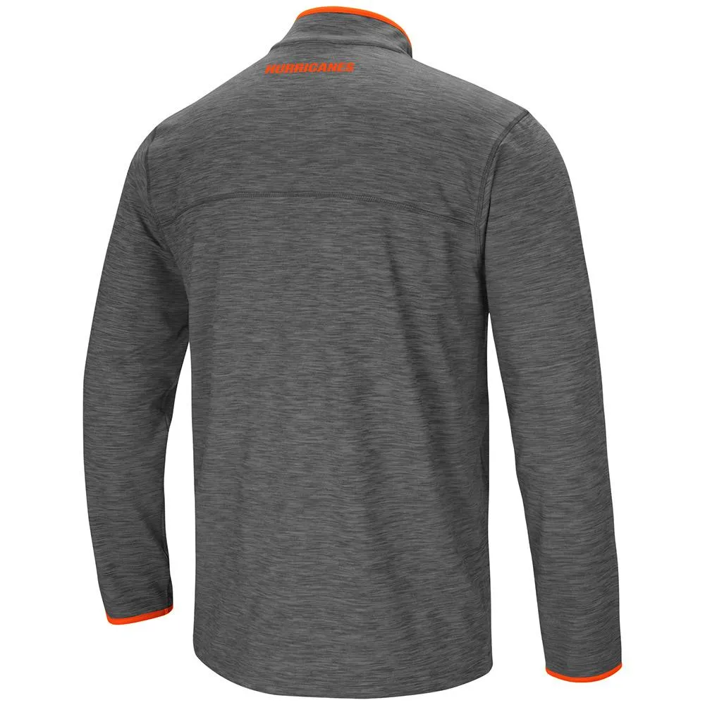 Miami Hurricanes Colosseum Gray Diemert 1/4 Zip LS Pullover Windshirt