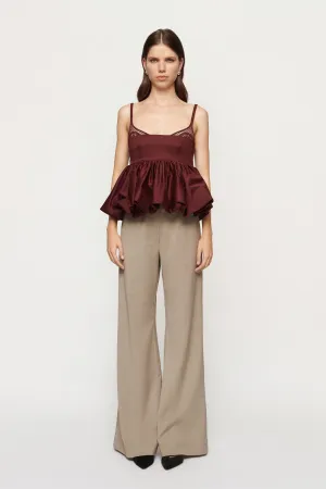 Mimi Peplum Top Cabernet