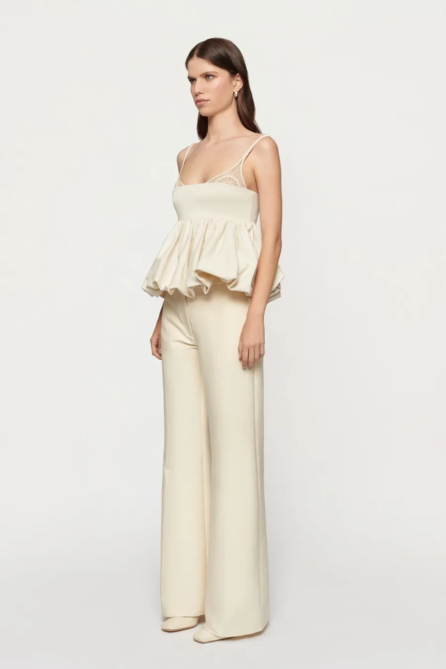 Mimi Peplum Top Cream