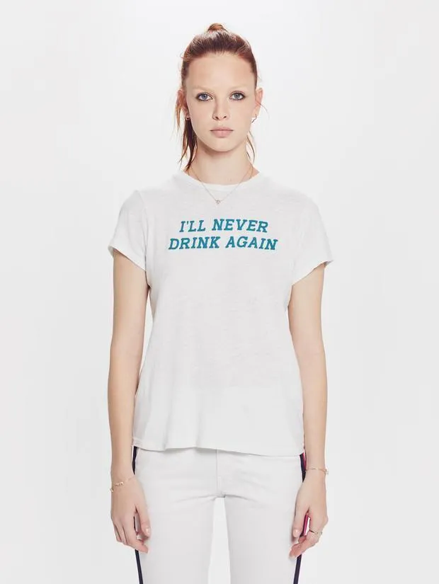Mother Denim - The Sinful "I'll Never Drink Again" T-Shirt in Chalk