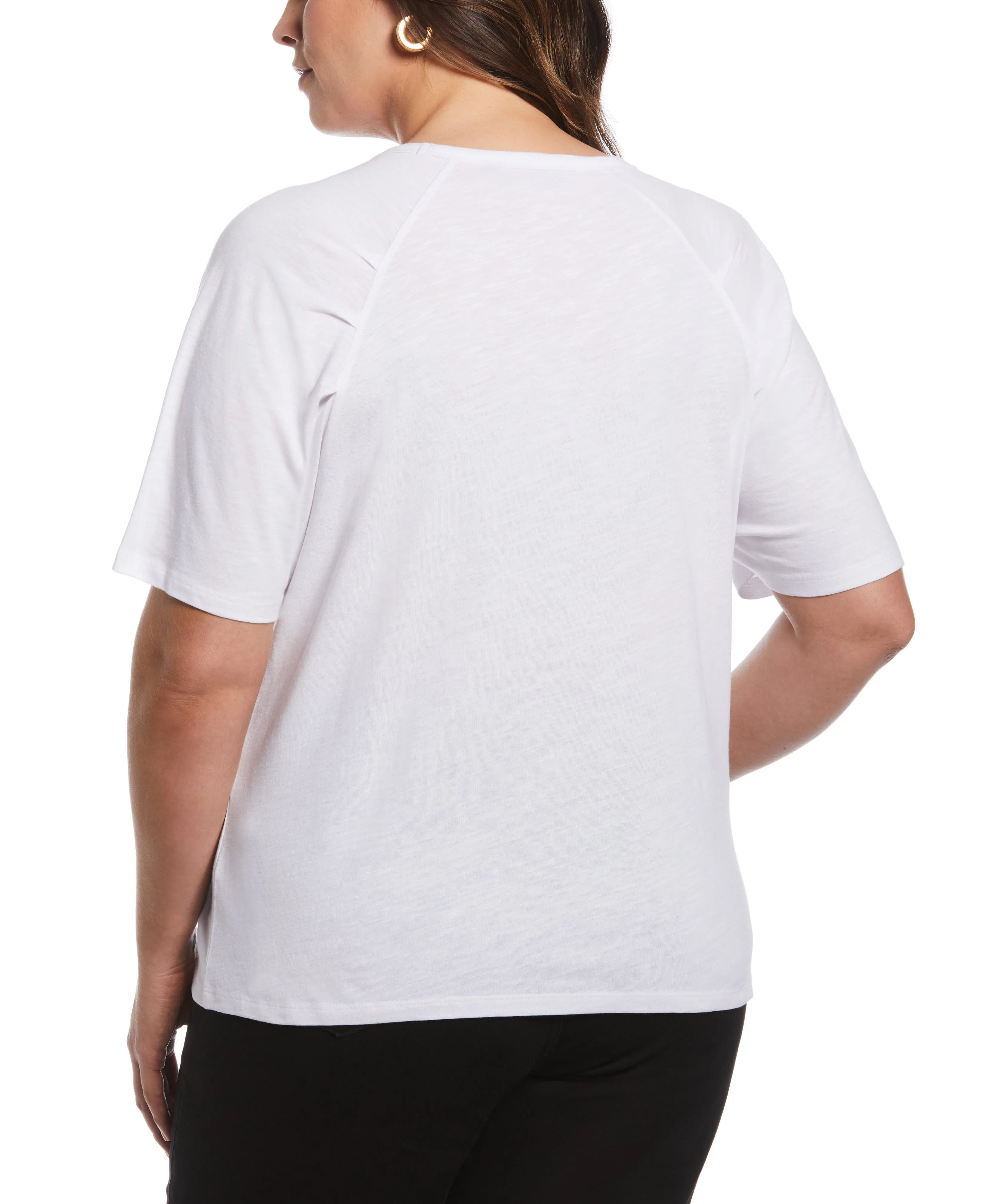 Plus Size Pleated Raglan Sleeve Tee