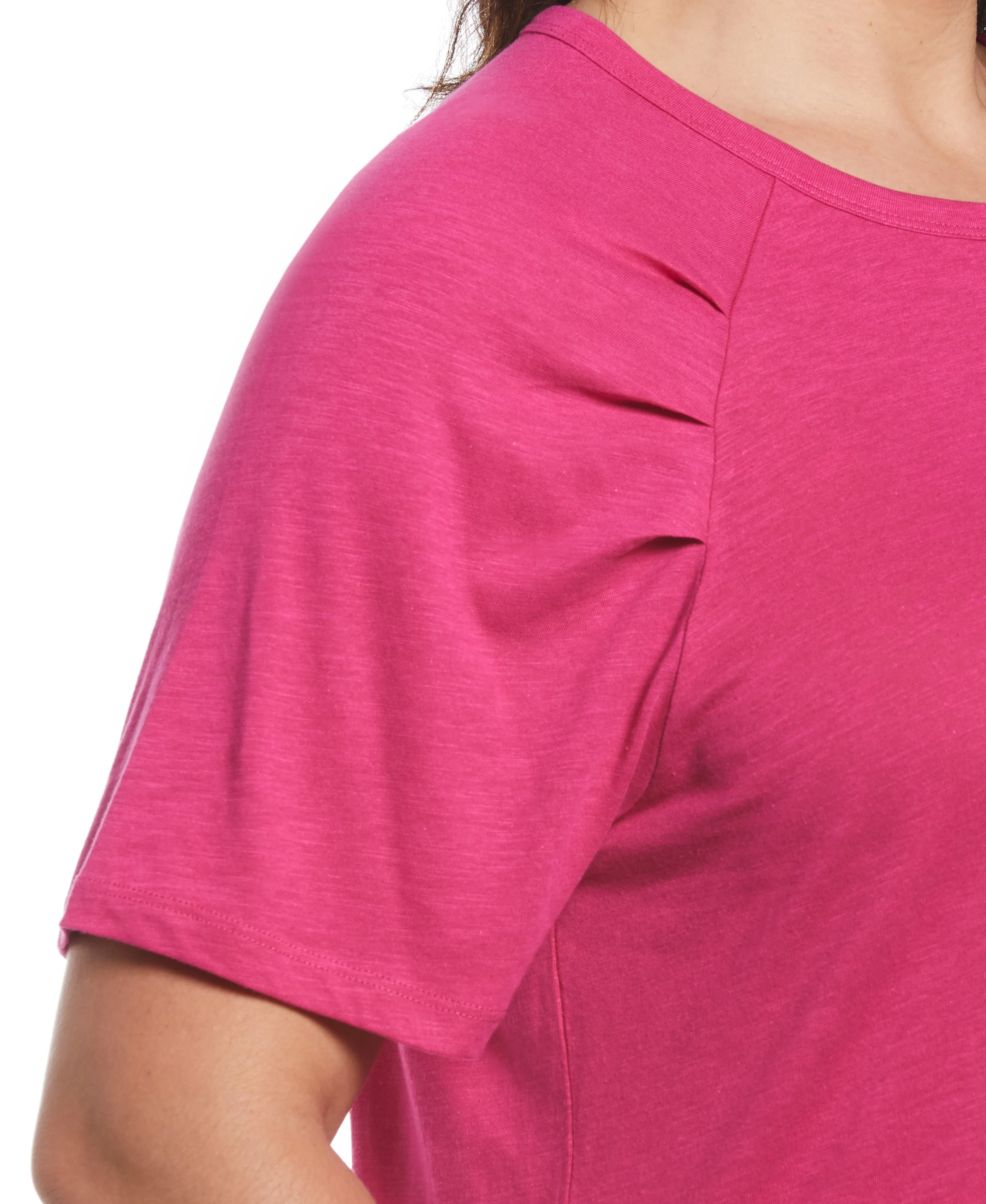 Plus Size Pleated Raglan Sleeve Tee