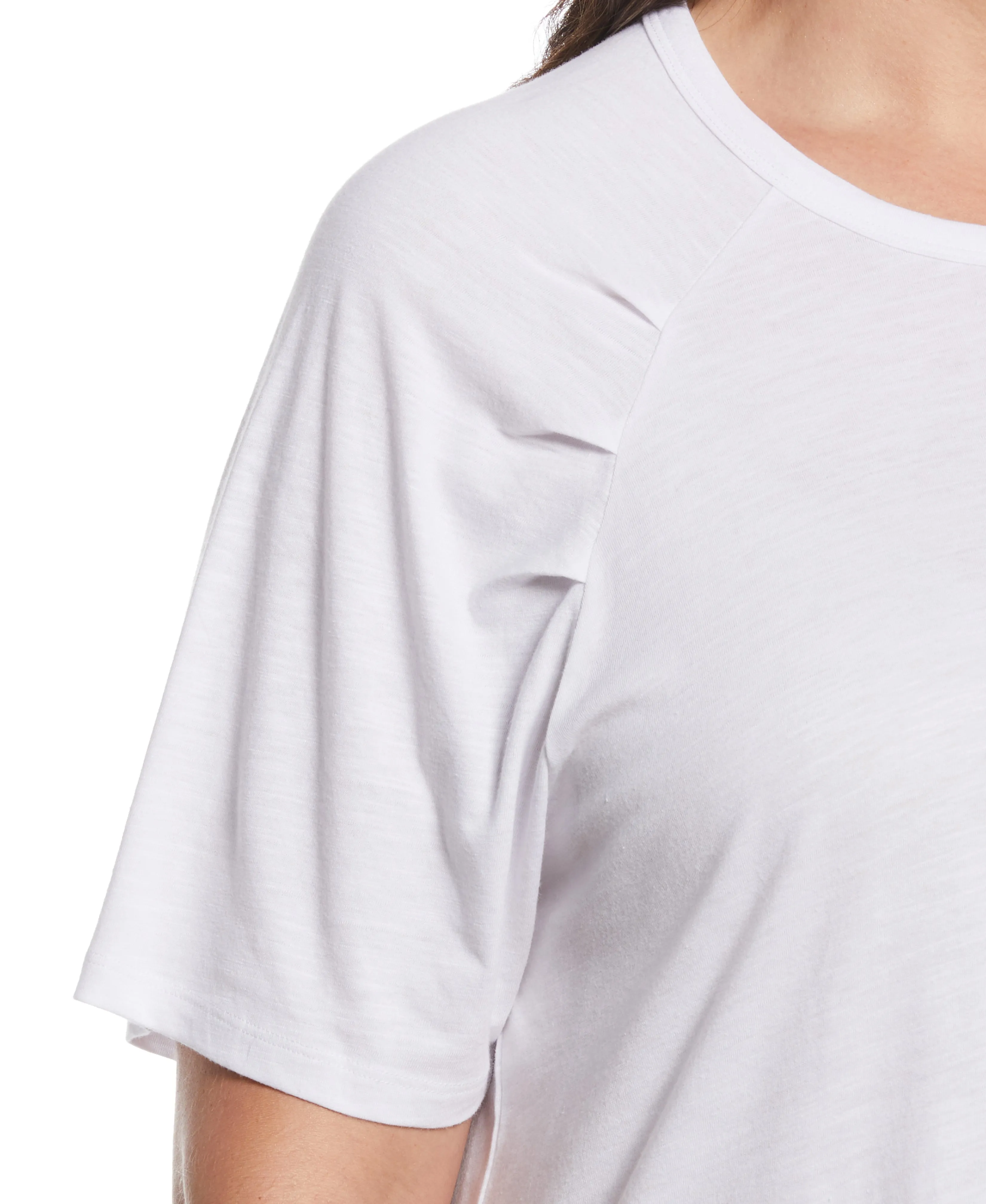 Plus Size Pleated Raglan Sleeve Tee