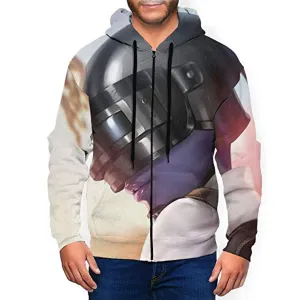 PUBG Hoodies - 3D Print Game White Zipper Jacket with Pockets
