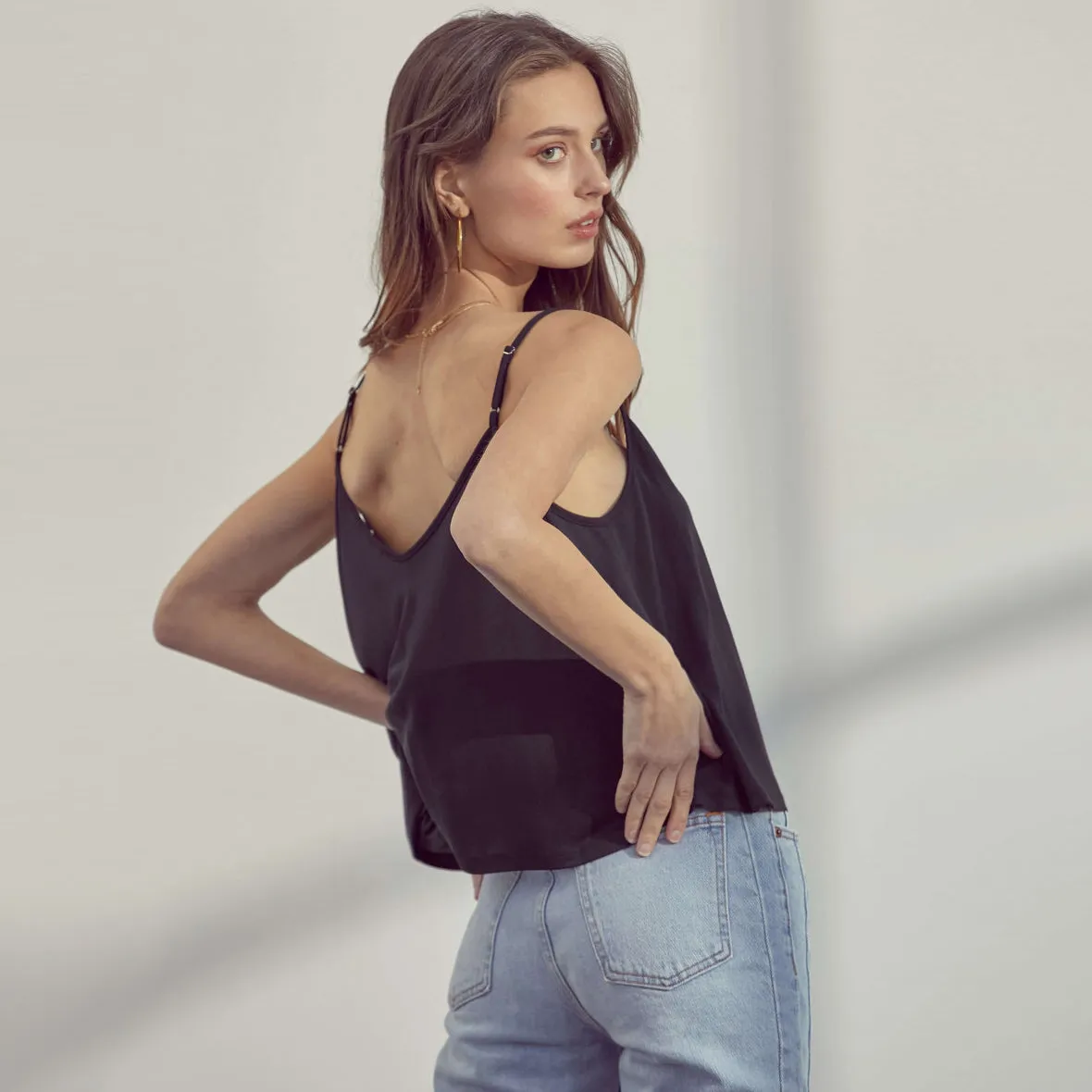 Relaxed Strappy Tank (Black)