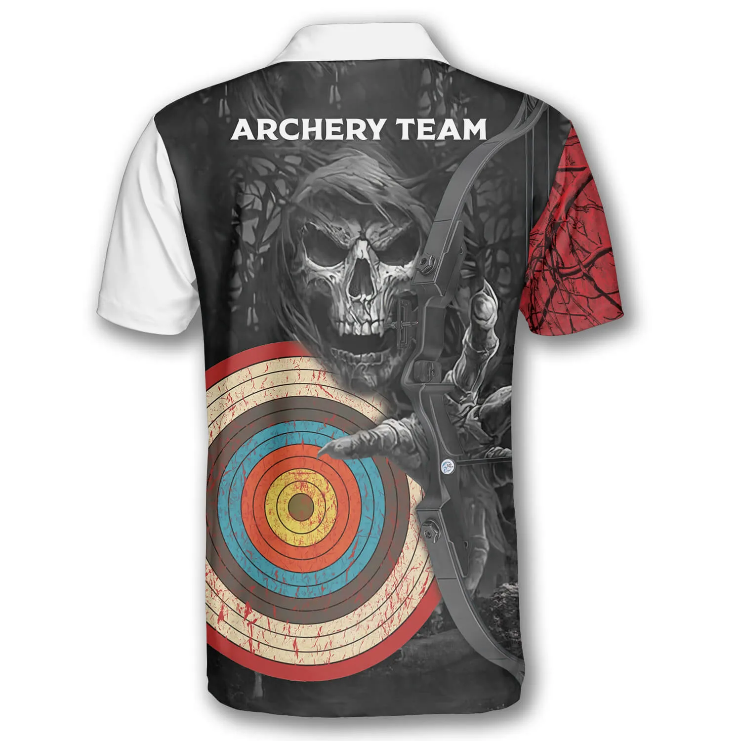 Retro Skull Archer Custom Archery Shirts For Men, Personalized Name Team Name Archery Shirt