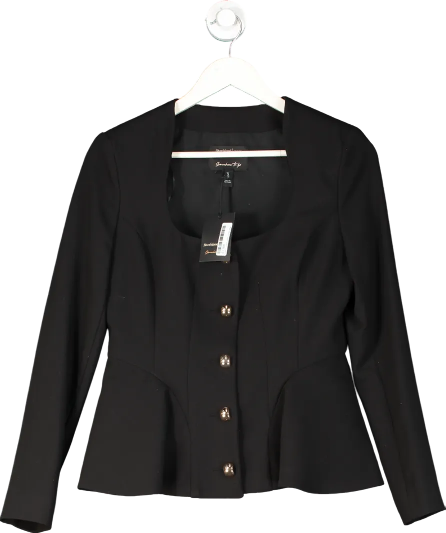 River Island Black Peplum Radical Romance Blazer UK 8