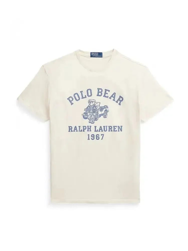 Summer Classic Polo Print Men's and Women's Short Sleeved Cotton Designer Round Neck T-shirt Fashion Casual Street Wear