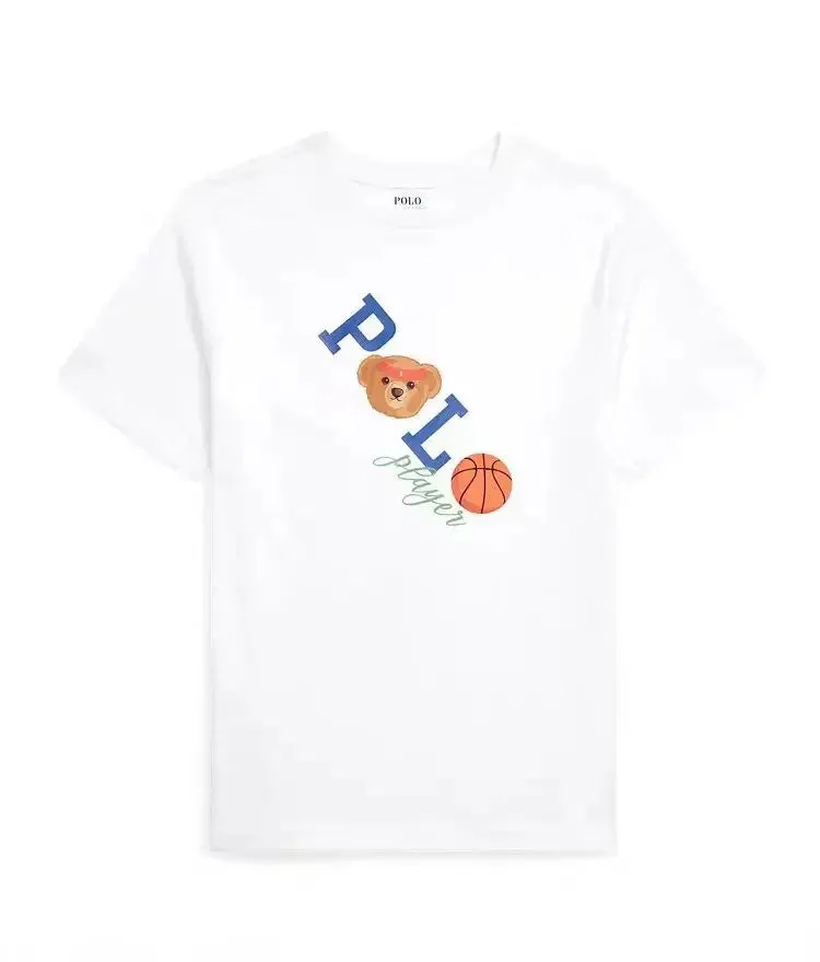Summer Classic Polo Print Men's and Women's Short Sleeved Cotton Designer Round Neck T-shirt Fashion Casual Street Wear
