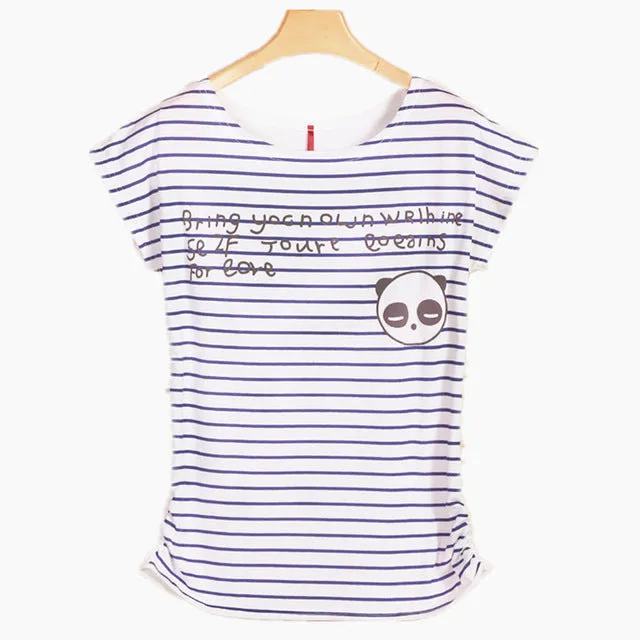 Top Selling Womens Clothes 2017 Femininas Casual Printed Cotton Vintage Short-sleeve Elastic Brand Women T-shirt Tops for Women
