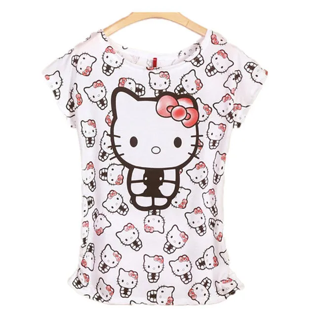 Top Selling Womens Clothes 2017 Femininas Casual Printed Cotton Vintage Short-sleeve Elastic Brand Women T-shirt Tops for Women