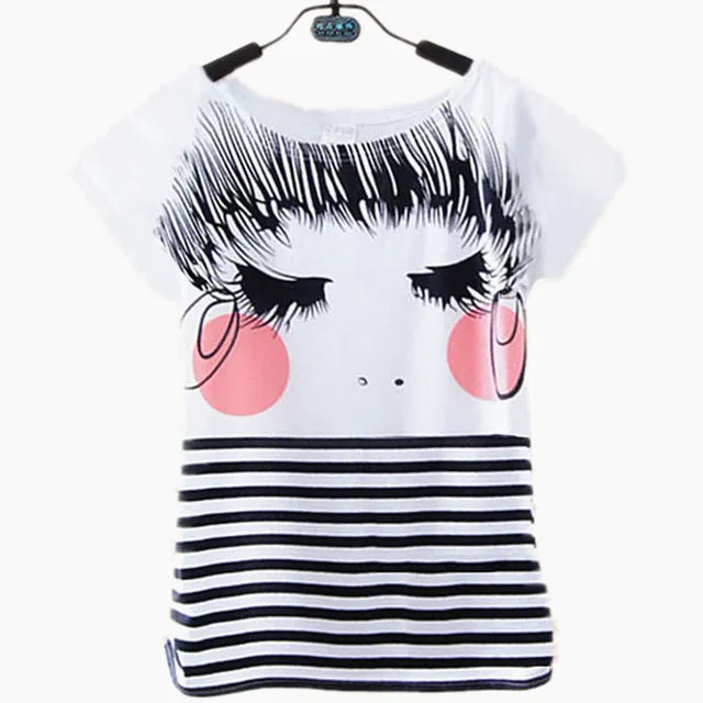 Top Selling Womens Clothes 2017 Femininas Casual Printed Cotton Vintage Short-sleeve Elastic Brand Women T-shirt Tops for Women