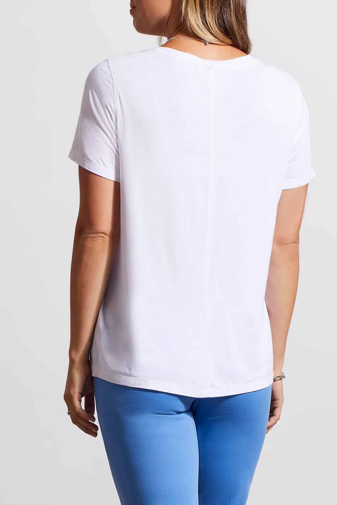 TR1730o S/S V-Neck Top W/ Special Stitching