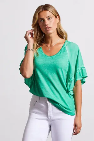 TR5479o V-Neck Raglan Combo Slv Top
