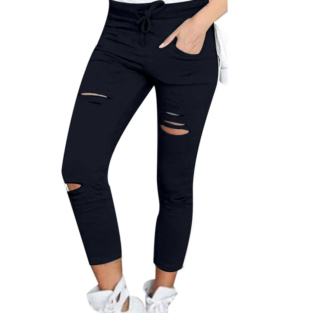 Trendy Comfy Highwaist Drawstring Rigid Jeggings